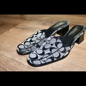 COACH Black and grey heel wedges